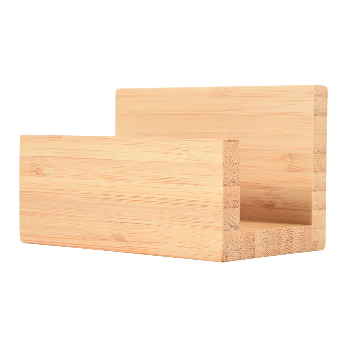 Bamboo Wood Desktop Business Card Holder for Desk Sturdy Business Card Display Stand for Office Suitable for Men Women