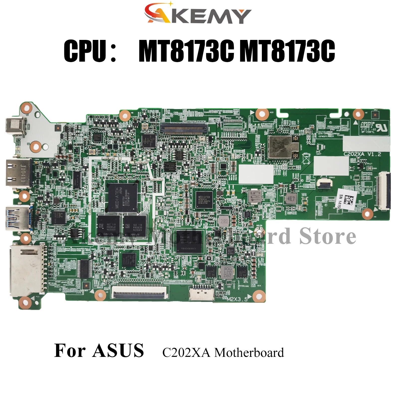 

C202XA Материнская плата для ноутбука ASUS Chromebook C202XA C202X Материнская плата для ноутбука с MT8173C 100% тестирование ОК быстрая доставка stk
