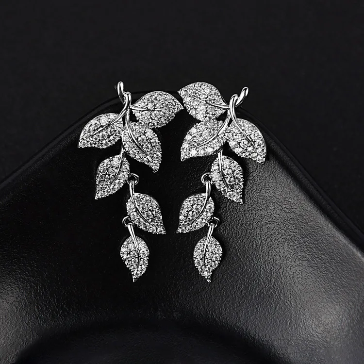 

Модные длинные разноцветные серьги с микроинкрустацией цирконом, серьги без ушей, зажимы для ушей, ювелирные изделия из настоящего белого золота.