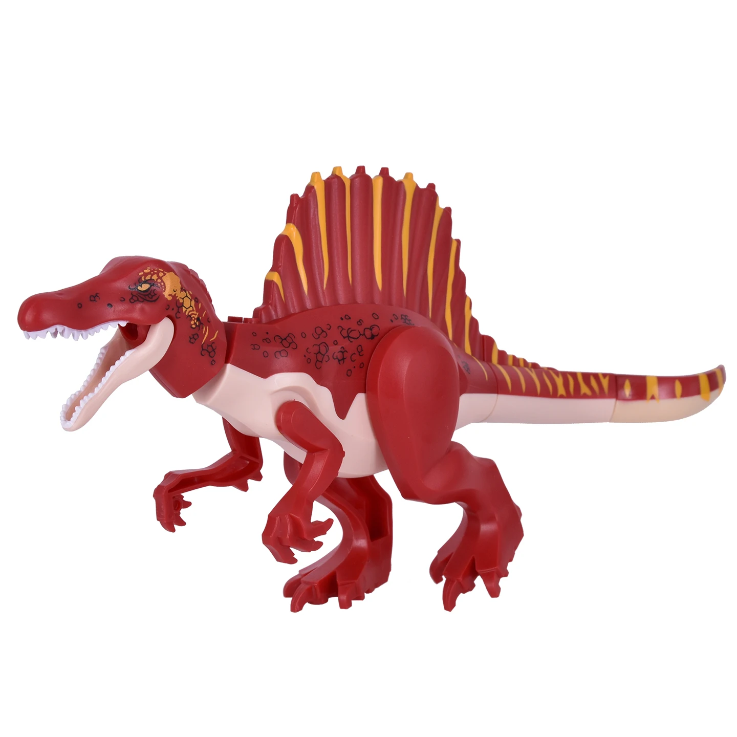 DIY 7 Style Jurassic Dinosaur Spinosaurus Realistic Design Soft Rubber Material Building Bolcks Bricks Dinosauios figures Toy