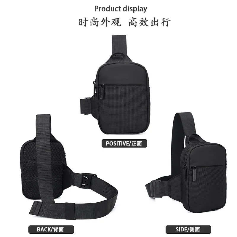 Mini Chest Bag for Men Women Casual Sling Shoulder Crossbody Pack Oxford Waterproof for Outdoor Running Cycling Travel Phone Bag