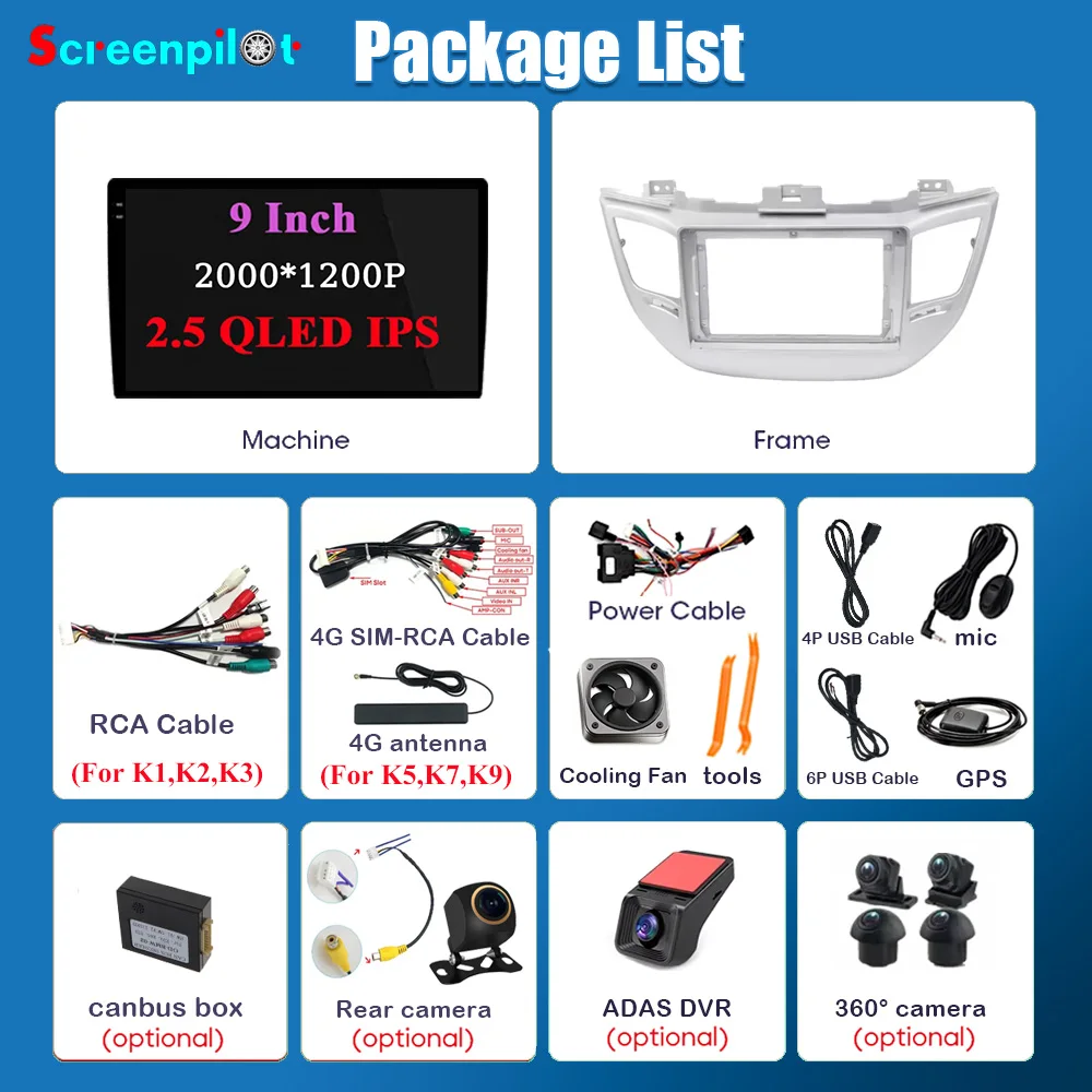 Image 6: Autoradio Android 16 pour Hyundai Tucson IX35 3 2015 2016 2017 2018 Lecteur multimédia vidéo GPS Navigation Carplay Unité 2Din