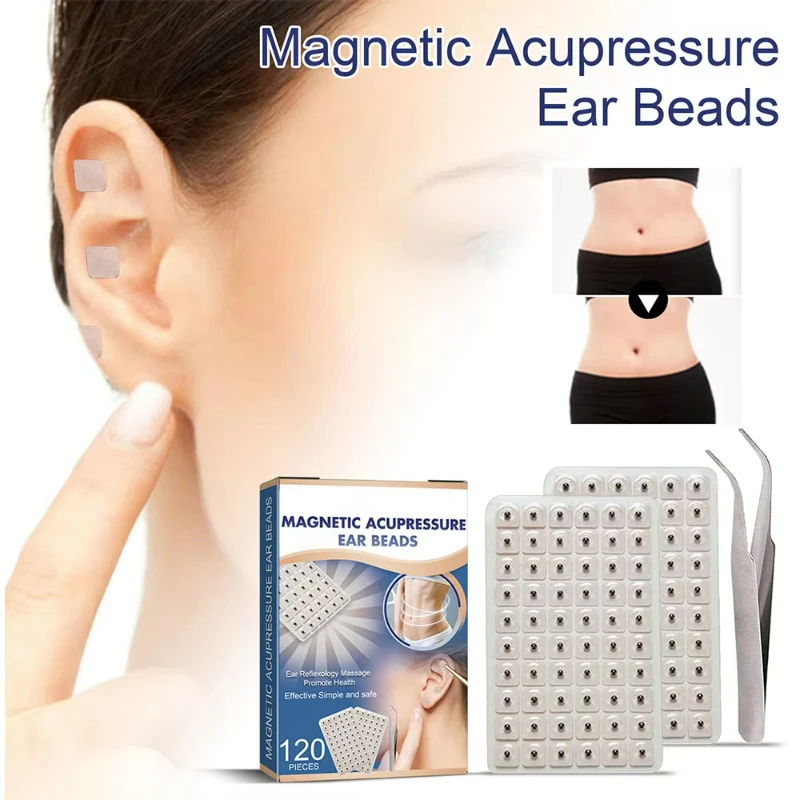 

120Patch Magnetic Bead Auricular Ear Seed Sticker Weight Loss Slim Acupressure Massage Seed Acupoint Therapy Acupuncture