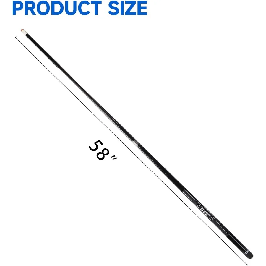 GSE Games Sports Expert 58 2 قطعة من أعواد البلياردو المركبة المصنوعة من الألياف الزجاجية والجرافيت مع خيارات ألوان متعددة ووزن #4