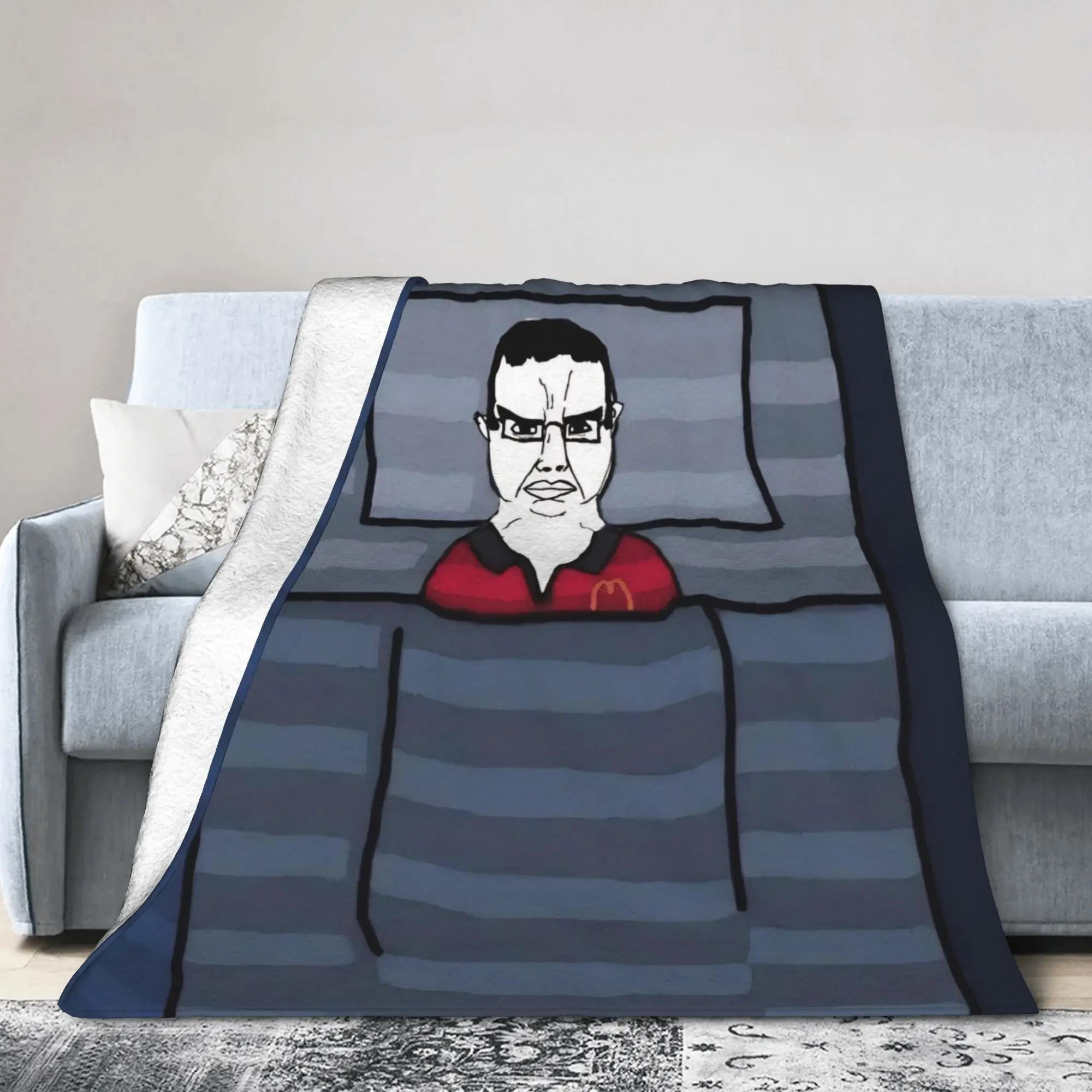 Chudjak Chud Meme  Blanket Fleece  Cozy Super Soft Throw Blankets for Bed Bedspread