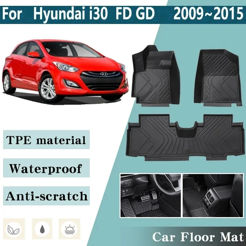 

LHD Car Floor Mats for Hyundai i30 Accessories FD GD 2009~2015 Car Foot Liner Storage Pads Custom Waterproof Rug Car Accessories