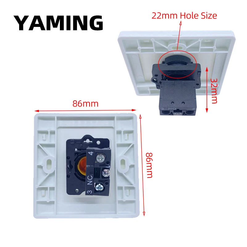 86 Tipo Pannello interruttori di controllo accessi nascosto Reset Pulsante comunitario di uscita piccola Interruttori campanello per porte a vista