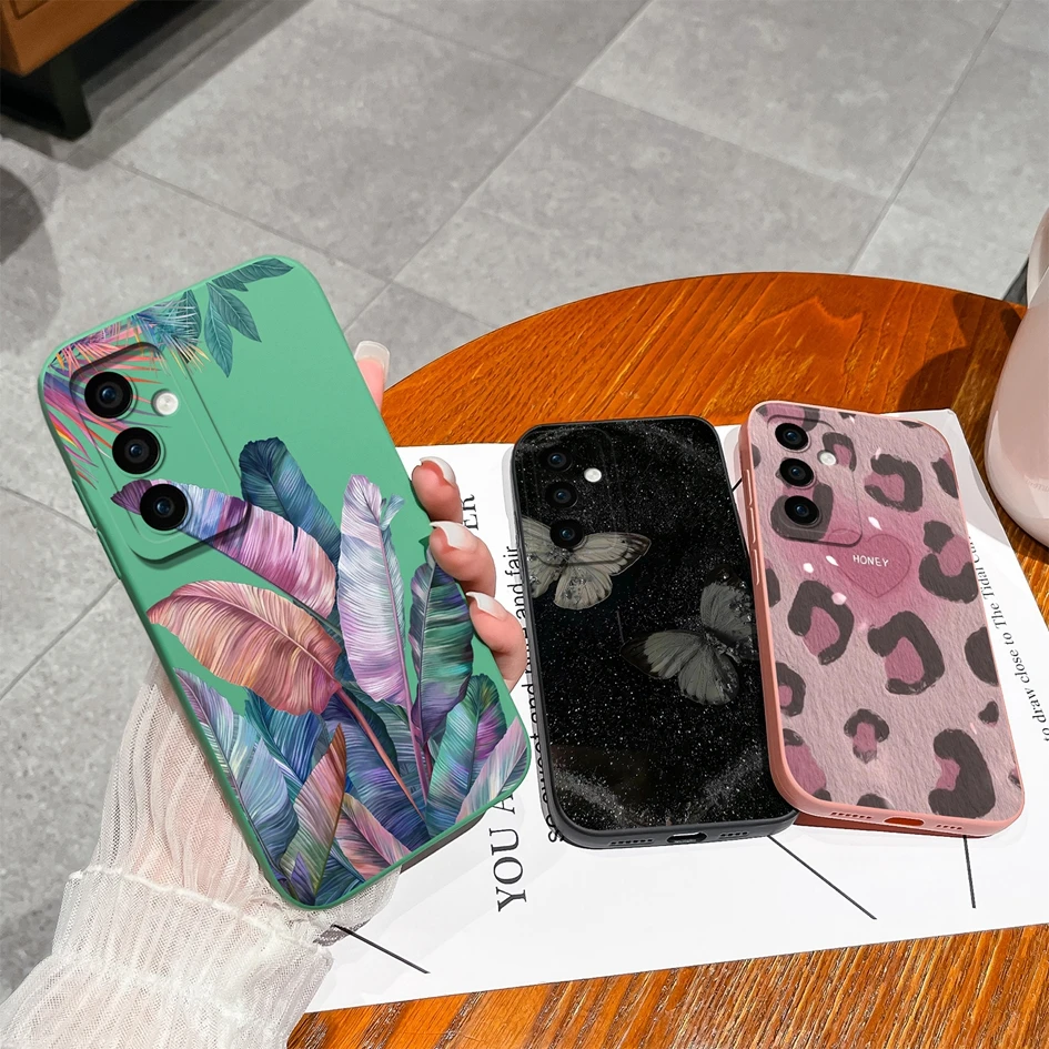 Luksusowe etui z nadrukiem lamparta do Samsung S24 FE Ultra etui na aparat silikonowy miękki zderzak do obudowy Samsung S24fe