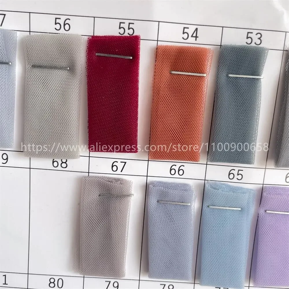 Tulle Mesh Fabric for Wedding Dress and Skirt Decoration, Mosquito Net Cloth, Swiss Encryption Switzerland, 67 Colors, RS4135