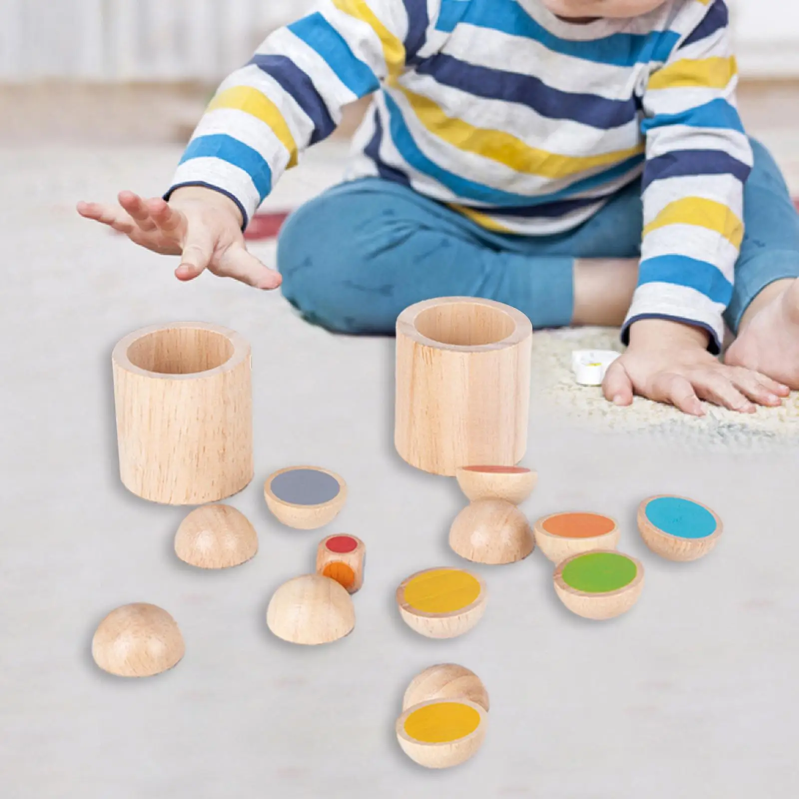 Houten dobbelstenen kleur passend speelgoed Montessori speelgoed voor kleuters, jongens en meisjes