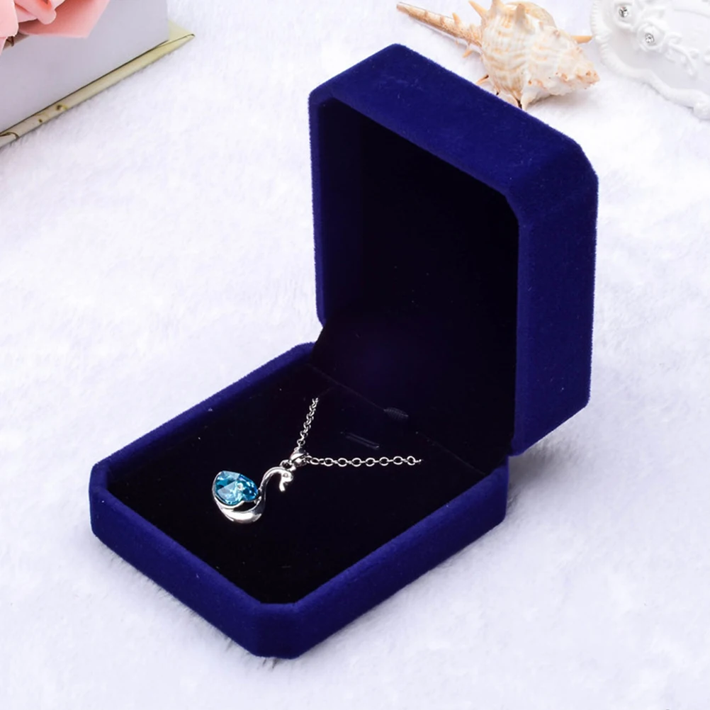 

4pcs Jewellery Box Supplies Proposal Ring Box Jewel Case Pendant Container Bracelet Storage Box Blue