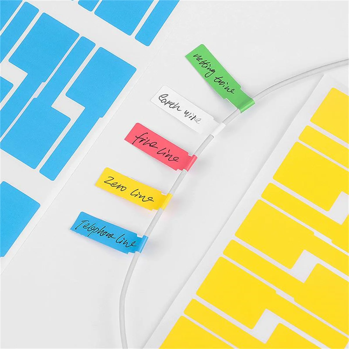 10sheets A4 Cable Label Sticker Waterproof Network PC Wire Cable Tie Marker Marking Organizer Tag Management Tool Label Sticker