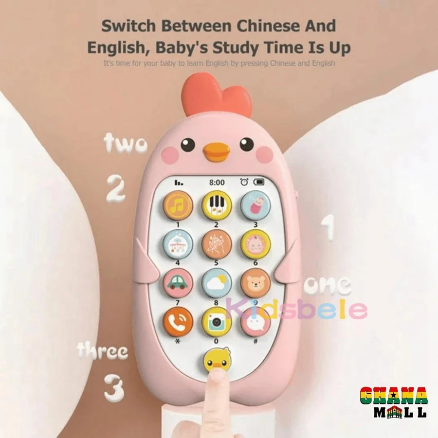 Jouet interactif pour téléphone pour bébé – Mobile d'apprentissage musical avec boutons lumineux pour jeu pour nourrissons