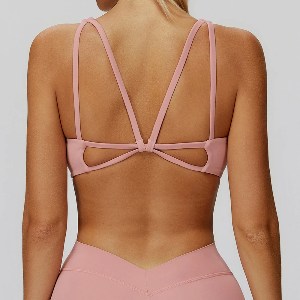 مثير Scrunch الرياضة الصدرية رياضة أعلى النساء تشغيل الظهر عبر أعلى النساء ملابس رياضية اليوغا الملابس الداخلية اللياقة البدنية تجريب اليوغا الملابس النساء #2