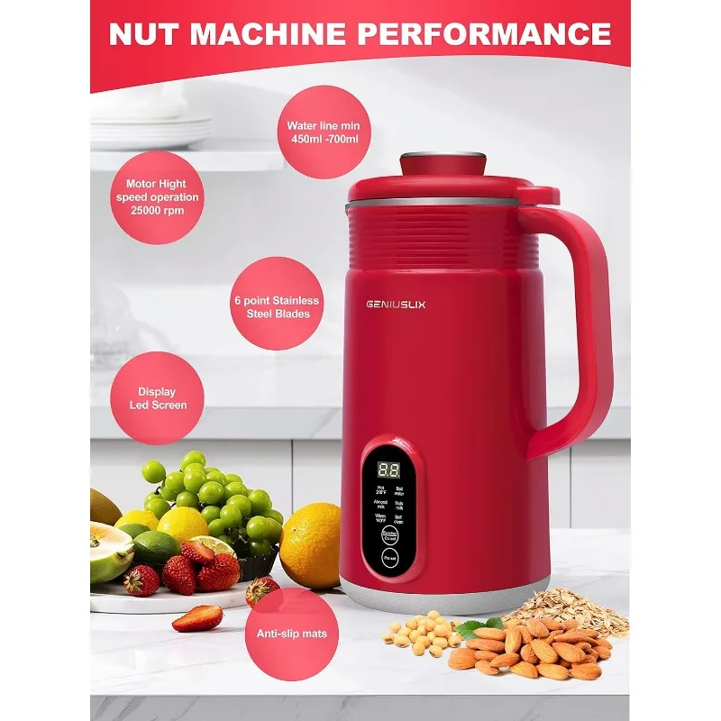 Nut Milk Maker Machine for Homemade, Plant-Based Milk with Auto Clean & Temperature Control Soy Milk Maker, Non-Dairy Beverages