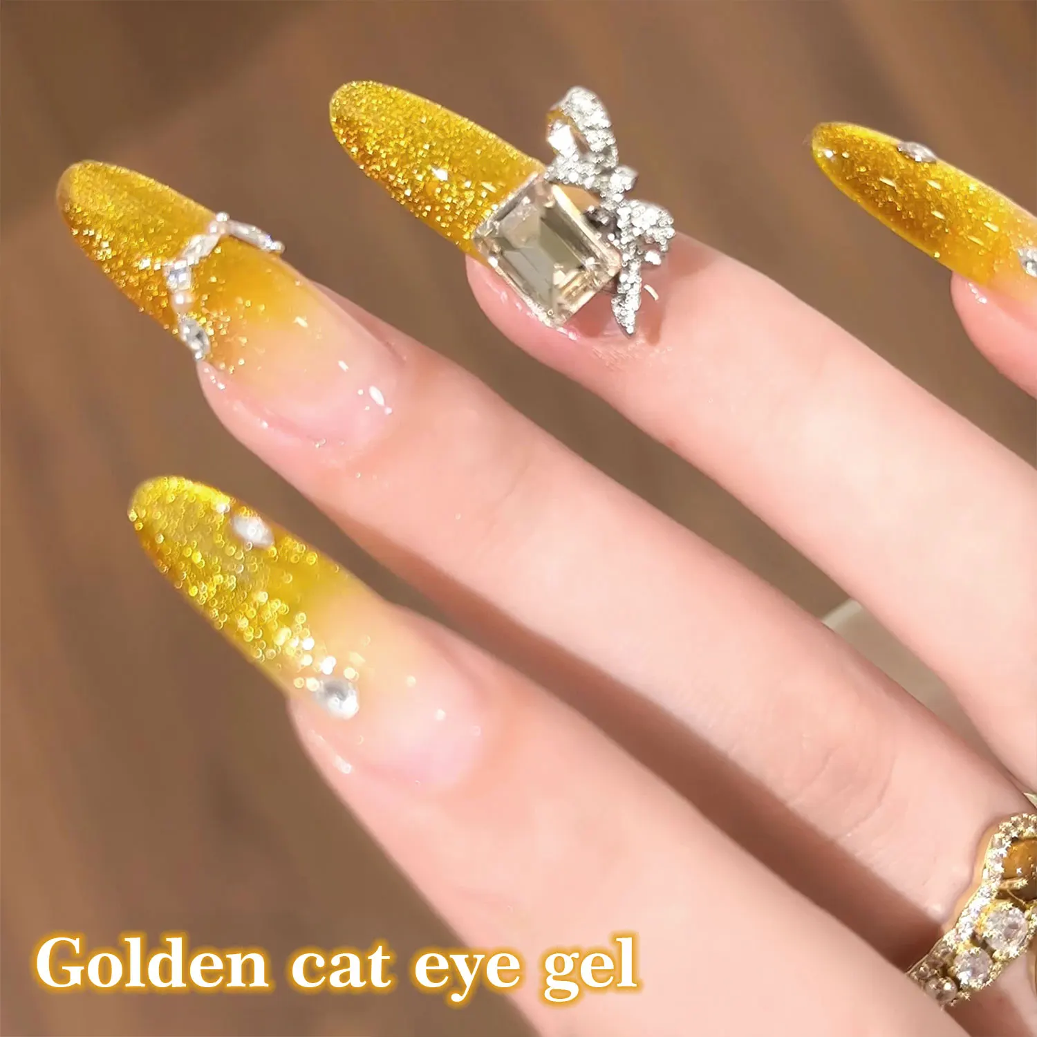 QAZIXU Golden Cat Eye Gel Polish 3D Magnetischer Effekt Soak Off UV LED-härtbar Semi-permanent Professionelles Nagelkunst-Maniküre-Werkzeug