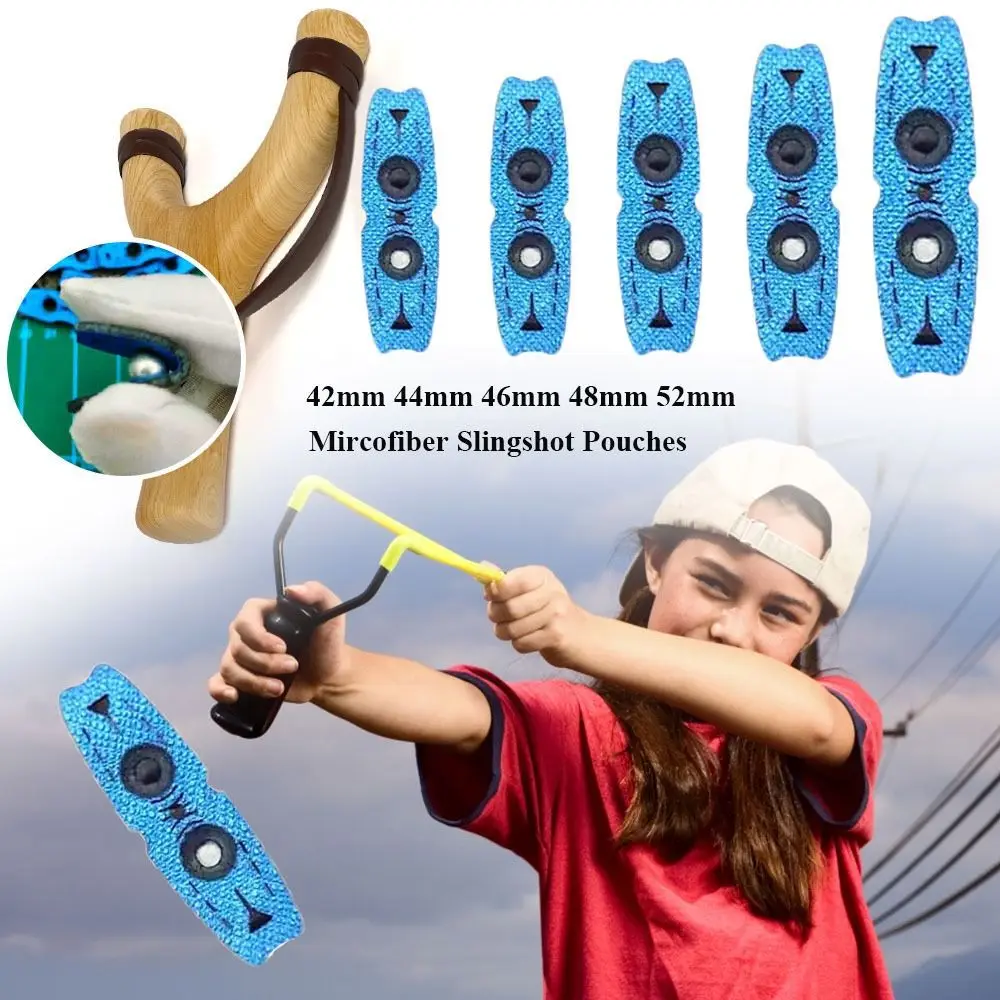 42mm 44mm 46mm Mircofiber Slingshot Pouches Artificial Leather Pocket Hunting Shooting Catapults Microfiber Leather Bags