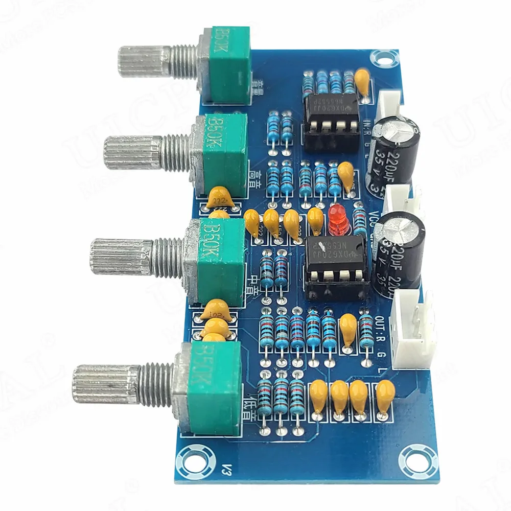 XH-A901 NE5532 cyfrowy wzmacniacz mocy tablica dźwiękowa DC przedwzmacniacz wysokich tonów z regulacją głośności przedwzmacniacza