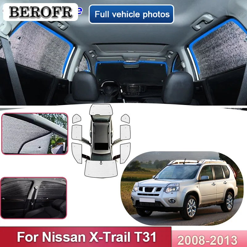 Car Sunshades For Nissan X-Trail T31 2008 2009 2010 2011 2012 2013 Anti-UV Windshield Cover Reflective Sun Visors Accessories