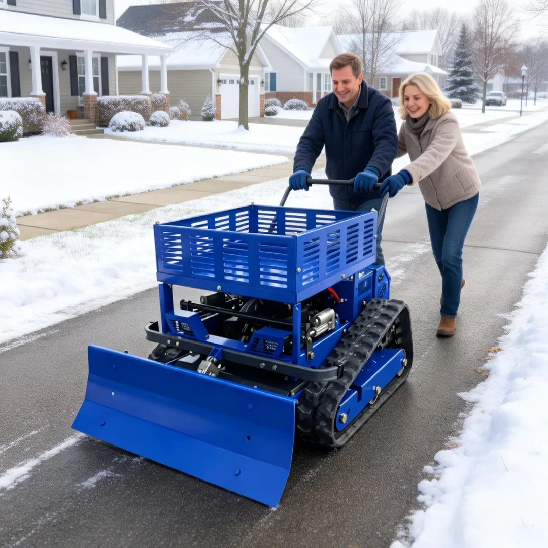 

Customized Industrial Cordless Lawn Mower with Flail Cutting Snow Pusher Storage Rack Remote Control Farm & Garden Use