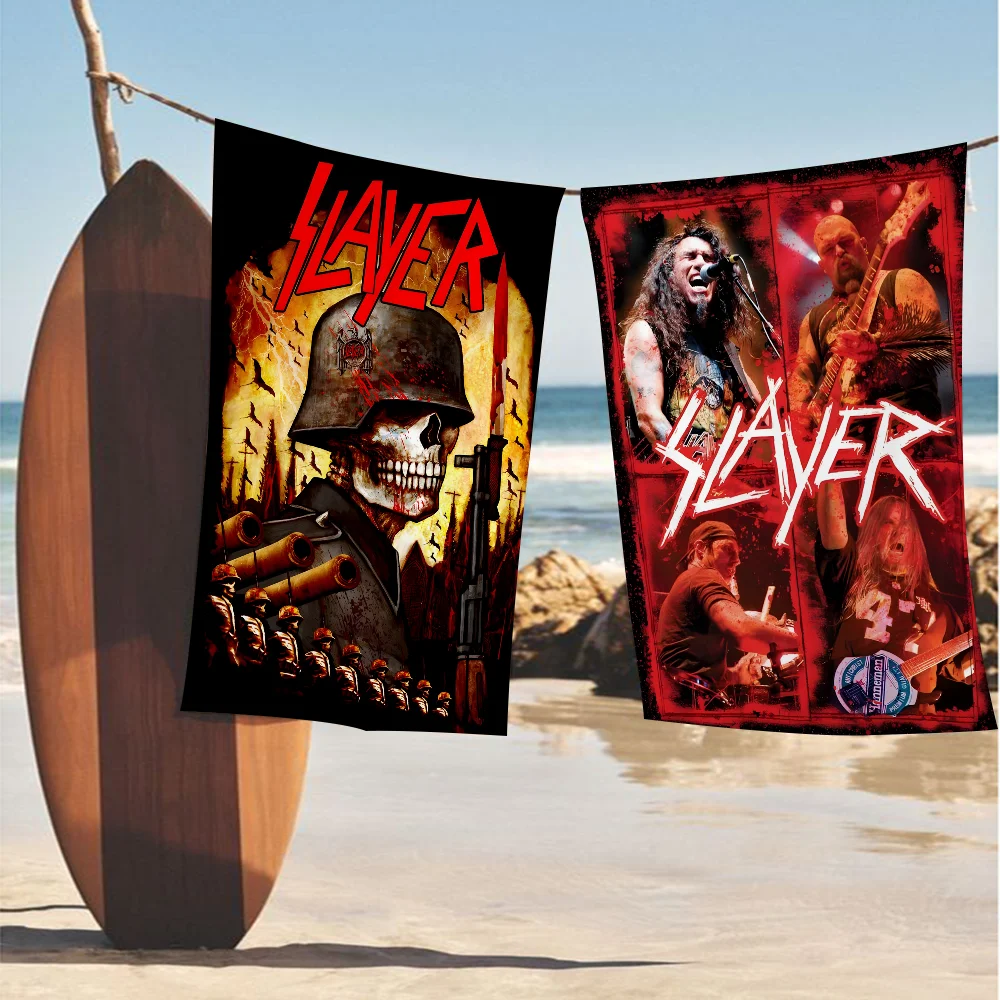 

S-Slayer Heavy Metal Rock Band Пляжное полотенце из микрофибры Впитывающее быстросохнущее мягкое полотенце для йоги Курортное полотенце для альпинизма