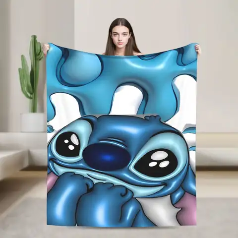 Christmas Lilo Stitchs  Blanket Quality Warm Soft  Bedding Throws Winter Travel Office Couch Chair Sofa Bed Novelty Bedspread