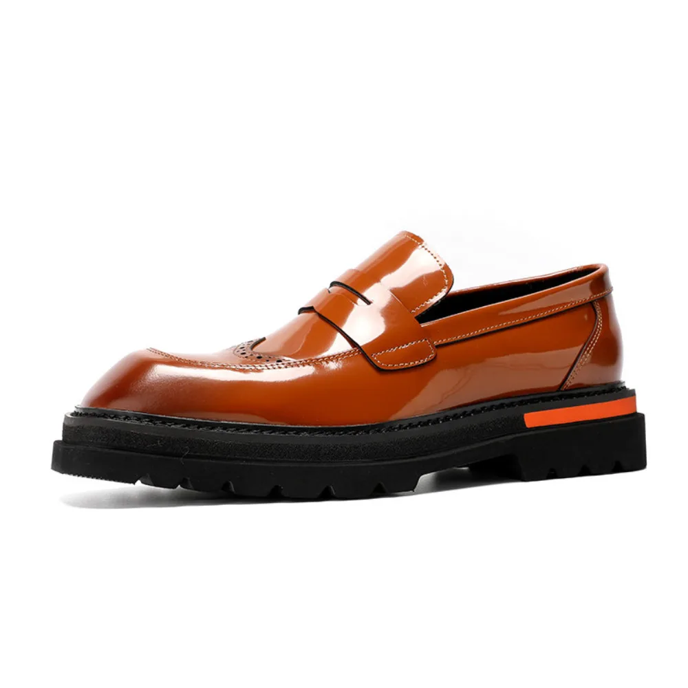 New Premium Thick Sole Height Increasing Loafers Men Genuine Leather Slip on Business Casual Dress Shoes Summer