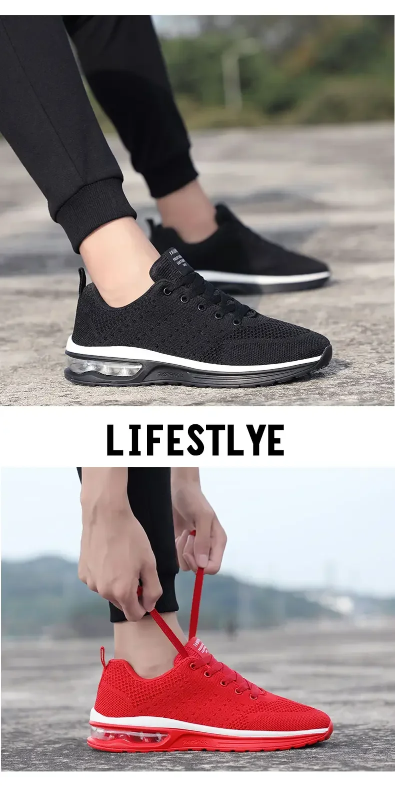 PU Women Men Sneakers Unisex Breathable Running Shoes Air Cushion Sport Trainers