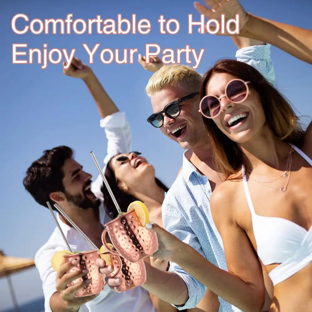 مجموعة مكونة من 24 كوبًا من الفولاذ المقاوم للصدأ مطلي بالنحاس والذهب الوردي سعة 12 أونصة للمشروبات الباردة والبيرة والنبيذ والحفلات والهدايا