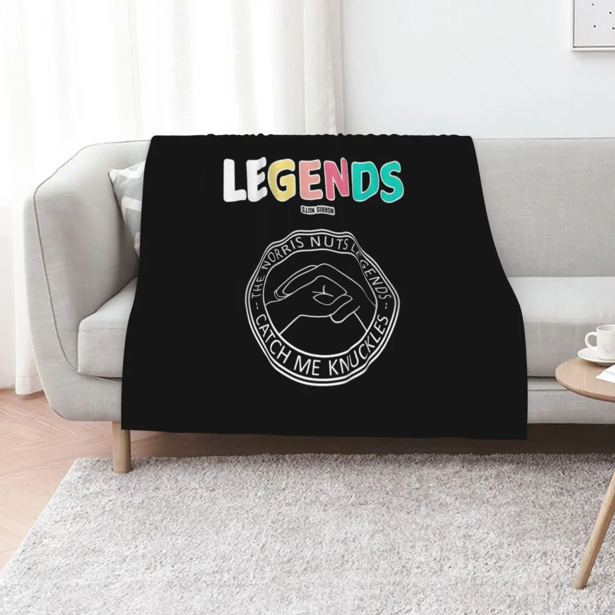 Norris Nuts Legends - Catch Me Knuckles Throw Blanket Luxury Luxury St Furrys Heavy Hairys Blankets