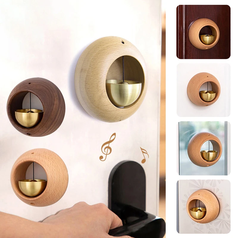 Wireless Solid Wood Door Wind Chime Hanging Bell Reminder Shopkeepers Doorbell For Decoration Doorways Home Decor Gifts