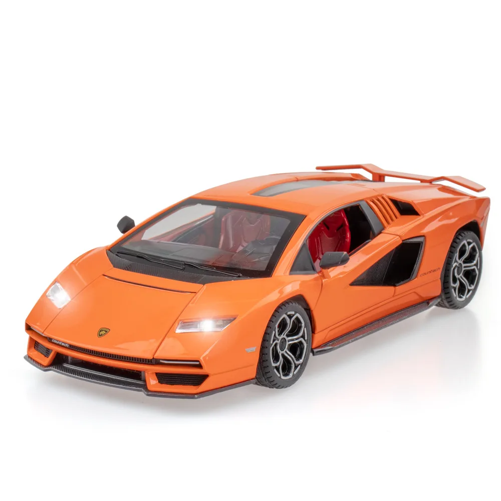 1:24 Lamborghini Countach LPI 800-4 Simulation Diecast Metal Alloy Model car Sound Light Pull Back Collection Kids Toy Gift E217