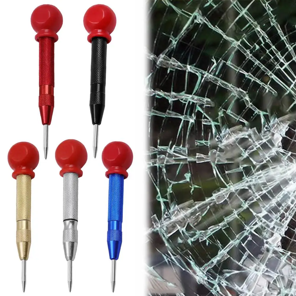 التلقائي الربيع تحميل مركز لكمة المعادن الناخس الصلب ثقب الذاتي دبوس علامة الربيع تحميل دنت ماركر أداة اليد نجار #4