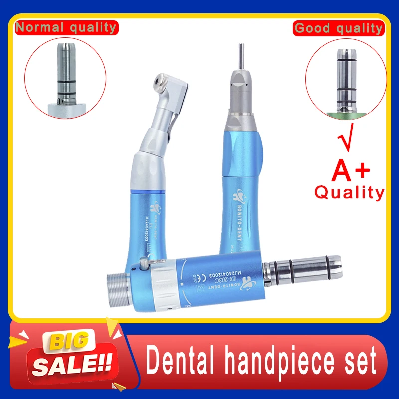 High Quality Dental Color Low Speed Handpiece Kit 1:1 Colorful Direct Drive E Type Air Turbine External Water Spray System