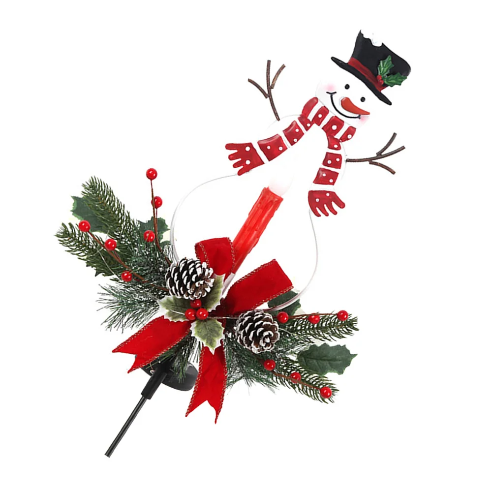 Luz Solar de muñeco de nieve, lámpara LED de jardín con gradiente colorido, decoración navideña para césped, luz de camino impermeable