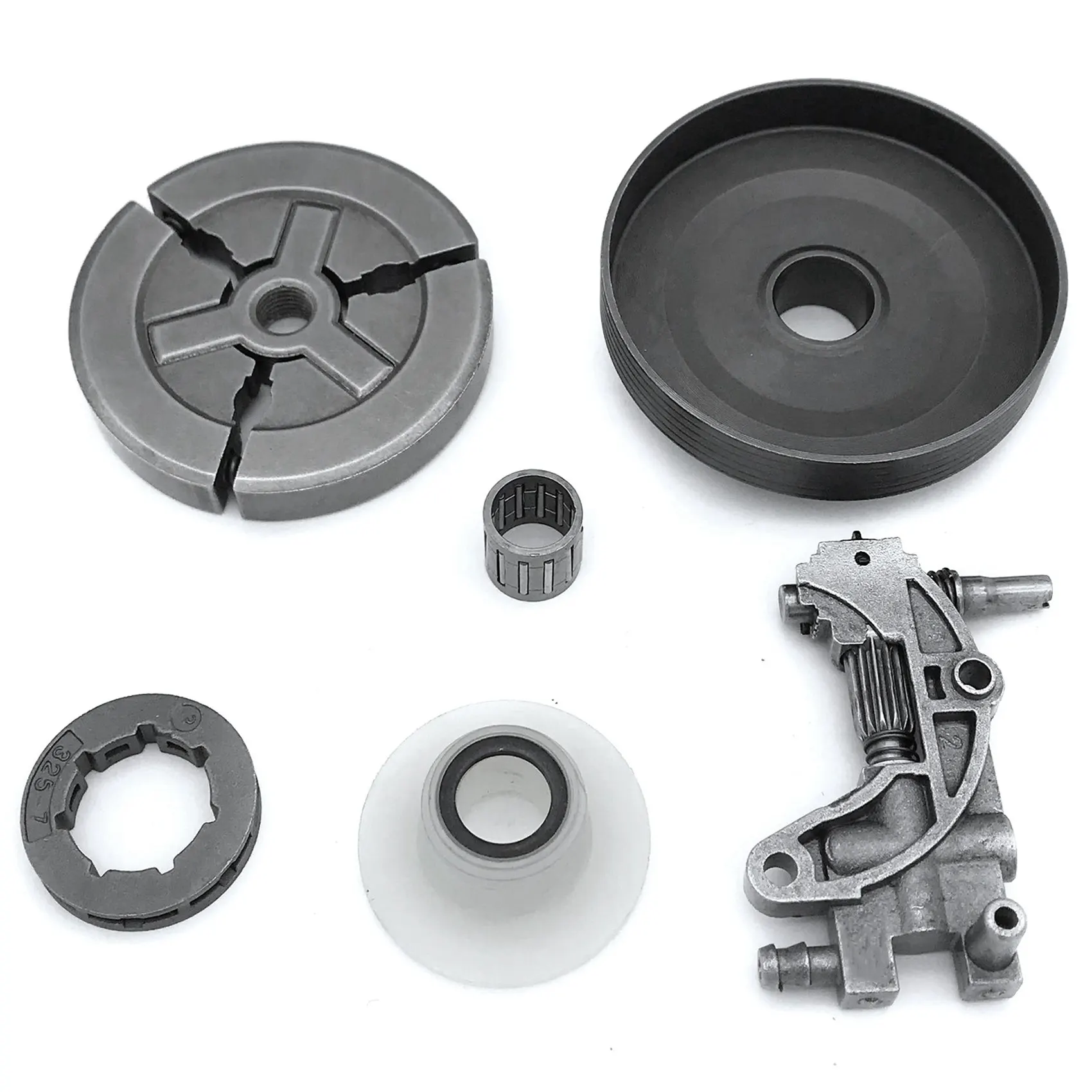 AFOURT-2X Clutch Sprocket Rim Drum For Chinese 4500 5200 5800 45Cc 52Cc 58Cc Oil Pump Worm Gear Bearing Kit Chainsaw