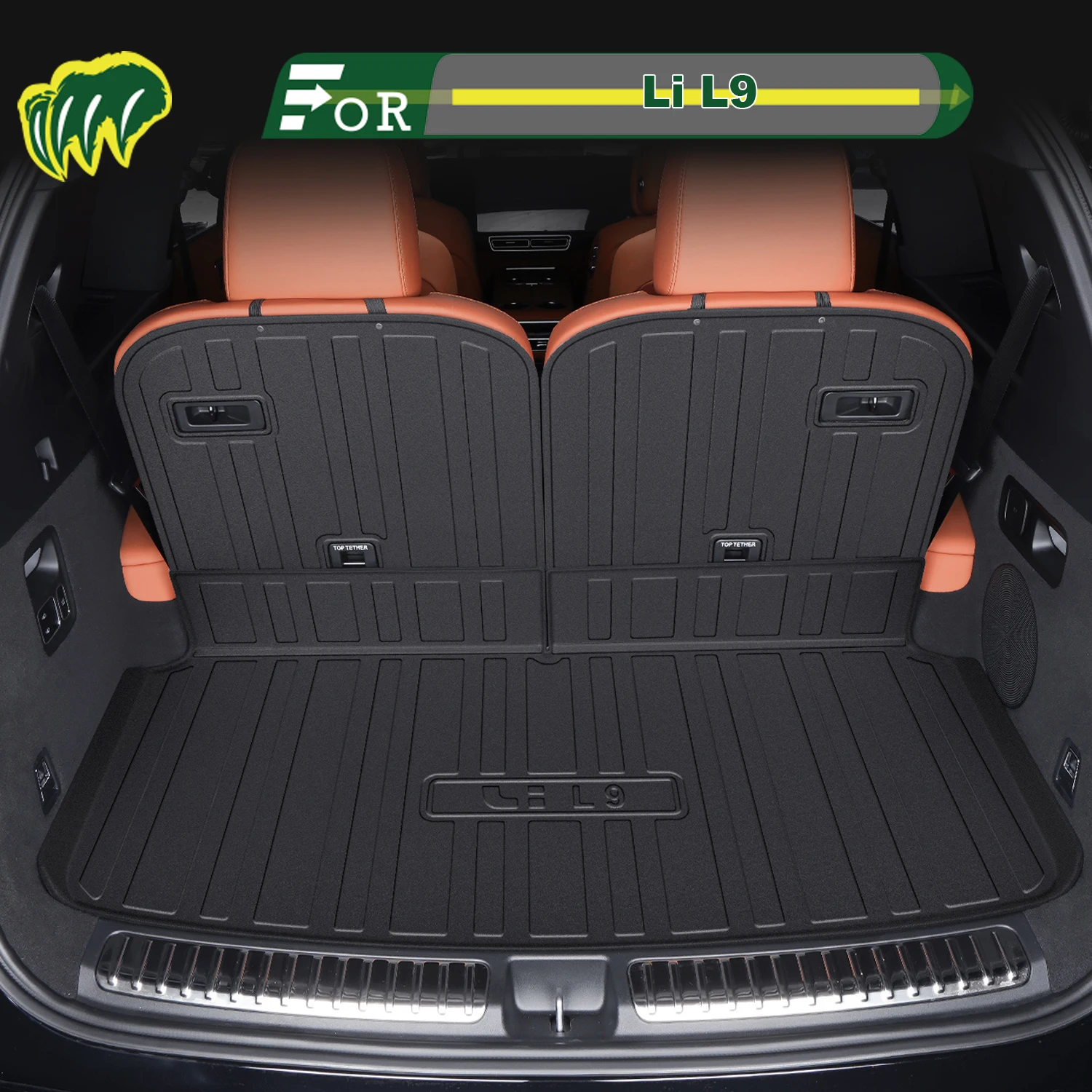 

Для Li L9 2022-2025 TPE индивидуальный коврик в багажник автомобиля всесезонный коврик в багажник 3D-образная подкладка в багажник защитный коврик для спинки стула