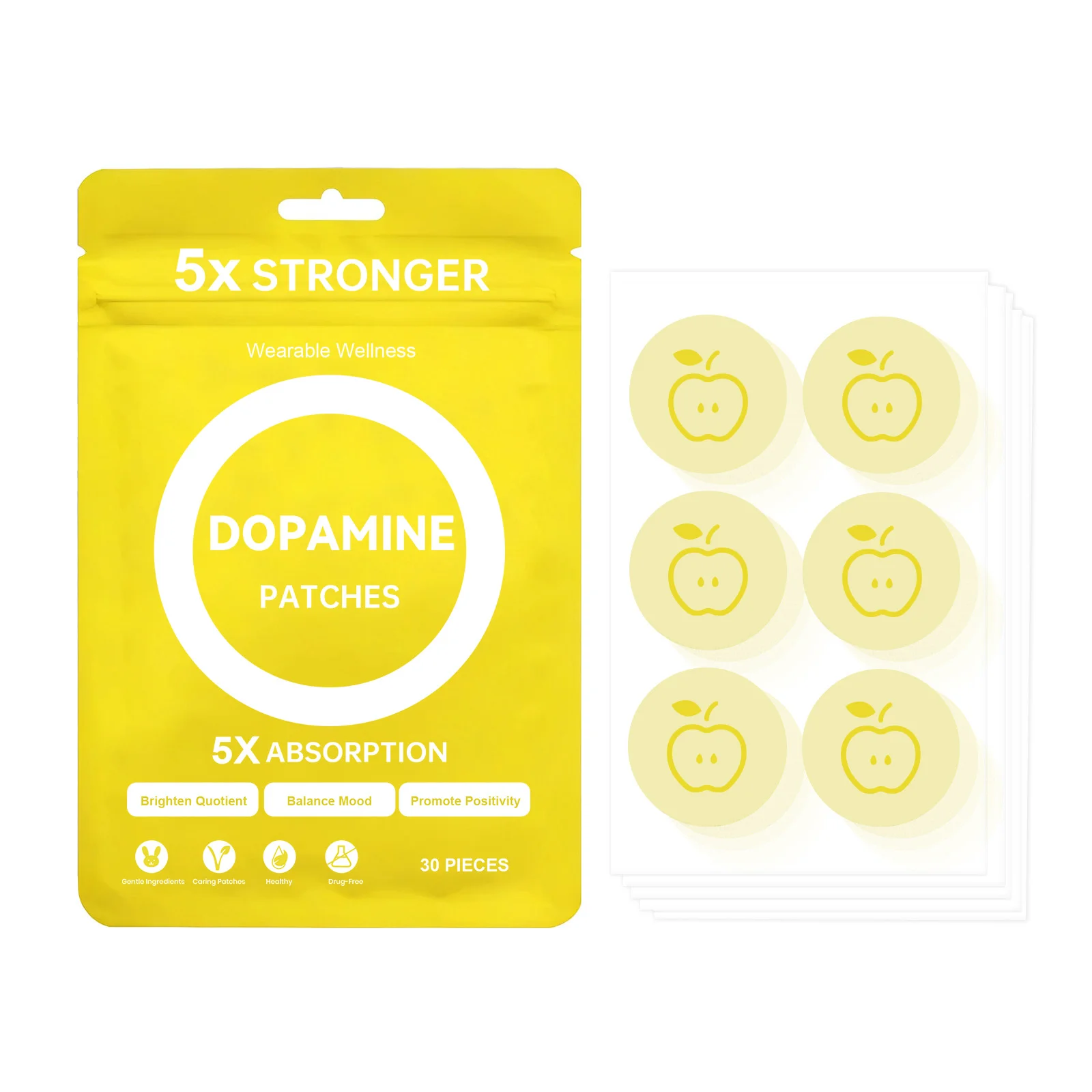 Dopamine Patches Improve Mood Anti Anxiety Fatigue Recovery Energy Boost Attention and Concentration 5x Stronger Body Care Patch
