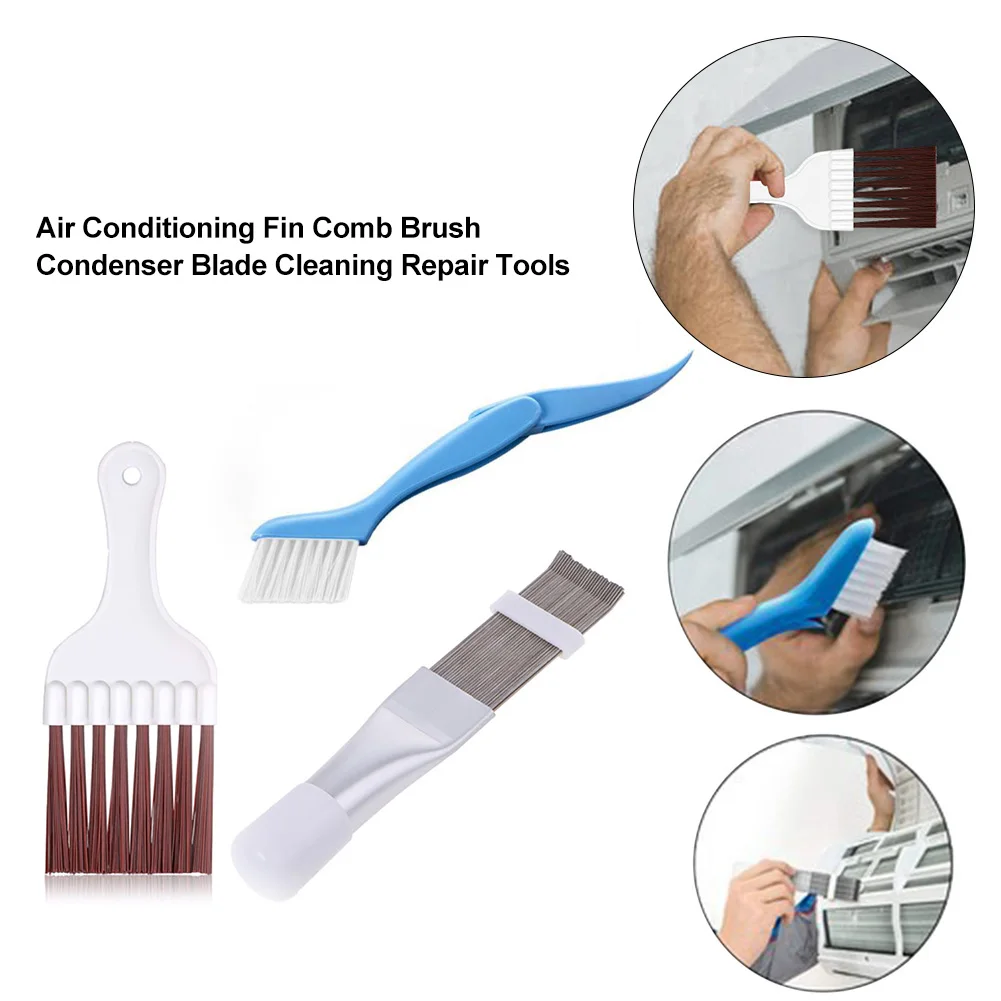 

5pcs Air Conditioner Condenser Comb Stainless Steel Refrigerator Coil Cleaning Brush Metal Portable Fin Brush Universal