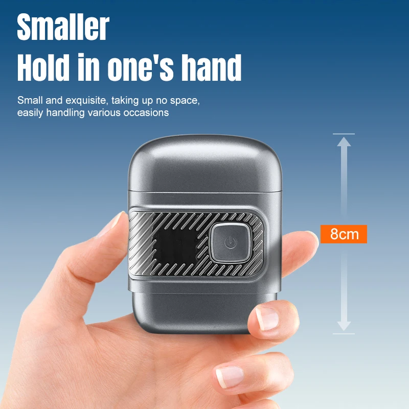 طقم حلاقة صغير محمول IPX6 مقاوم للماء للسفر 9000 دورة في الدقيقة من النوع C شحن 3 شفرات ماكينة حلاقة كهربائية ترددية للرجال #2