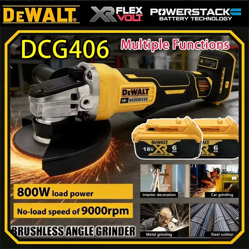 

Аккумуляторная угловая шлифмашина Dewalt DCG406 125 мм, бесщеточная, 9000 об/мин, для резки и полировки, 18В, электроинструмент