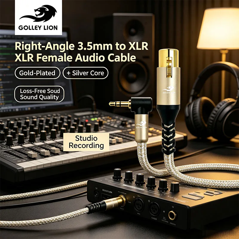 XLR to 3.5mm Audio Cable Microphone Balanced Analog Audio Line 3.5mm to XLR Female for Computer Phone Speaker Mixer Amplifier