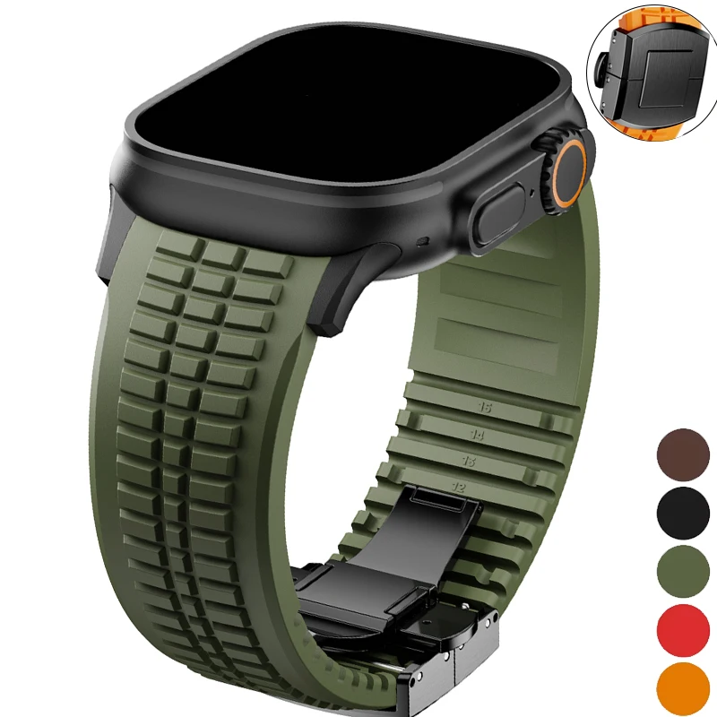 

Силиконовый ремешок для Apple Watch 46 мм 45 44 мм 42 Спортивный ремешок для Iwatch Ultra 2 49 мм для серии 10 9 8 7 Se 6 5 Se Роскошный браслет