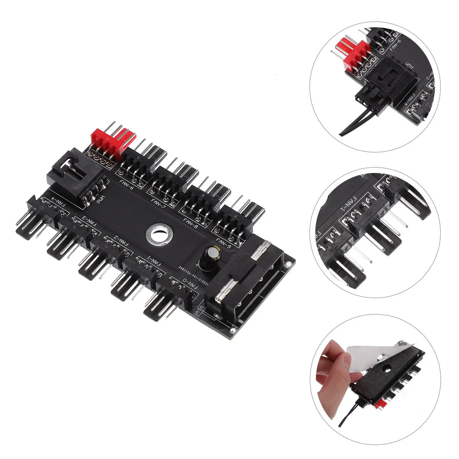 

1Pcs Cooling Fan Hub Professional Pc Case Fan Hub Durable Desktop Computer Cooling Supply Office Computer Supply