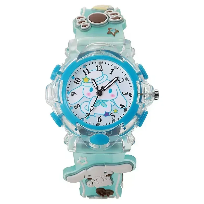 Sanrio Children's Watch Kawaii Melody Cinnamoroll Children LED Luminous Watch Kuromi Student Wrist Watch Kids Gift Toy