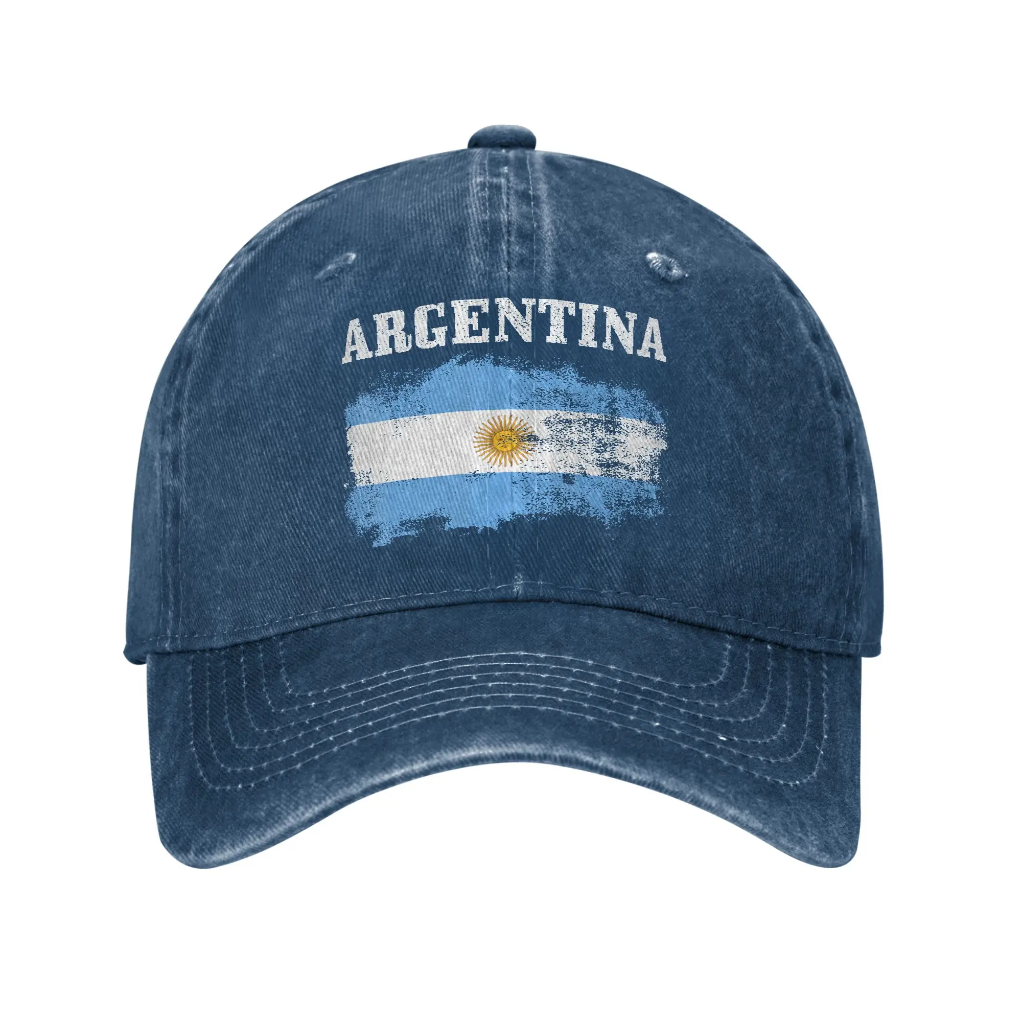 Gorra de Béisbol Lavada con Bandera de Argentina, Gorra de Mezclilla Argentina Vintage, Gorras de Béisbol Casuales, Gorra Ajustable, Gorras de Béisbol Unisex de Verano