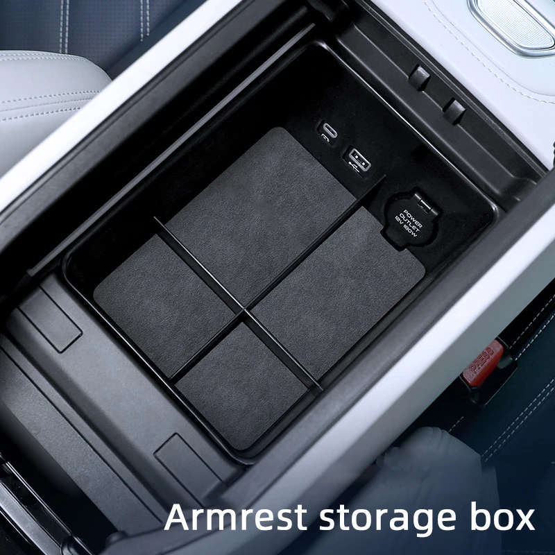 

Для ZEEKR 001 21-25: Ящик для хранения в центральной консоли из суперзамши, органайзер для мелочей, модификация, автомобильные аксессуары