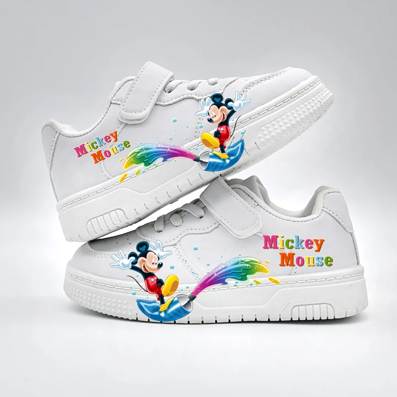 

Disney Children's Casual Shoes Kids Fashion Design Mickey Friend Sport Shoes Boys Anti-slip Outdoor White Breathable Sneakers