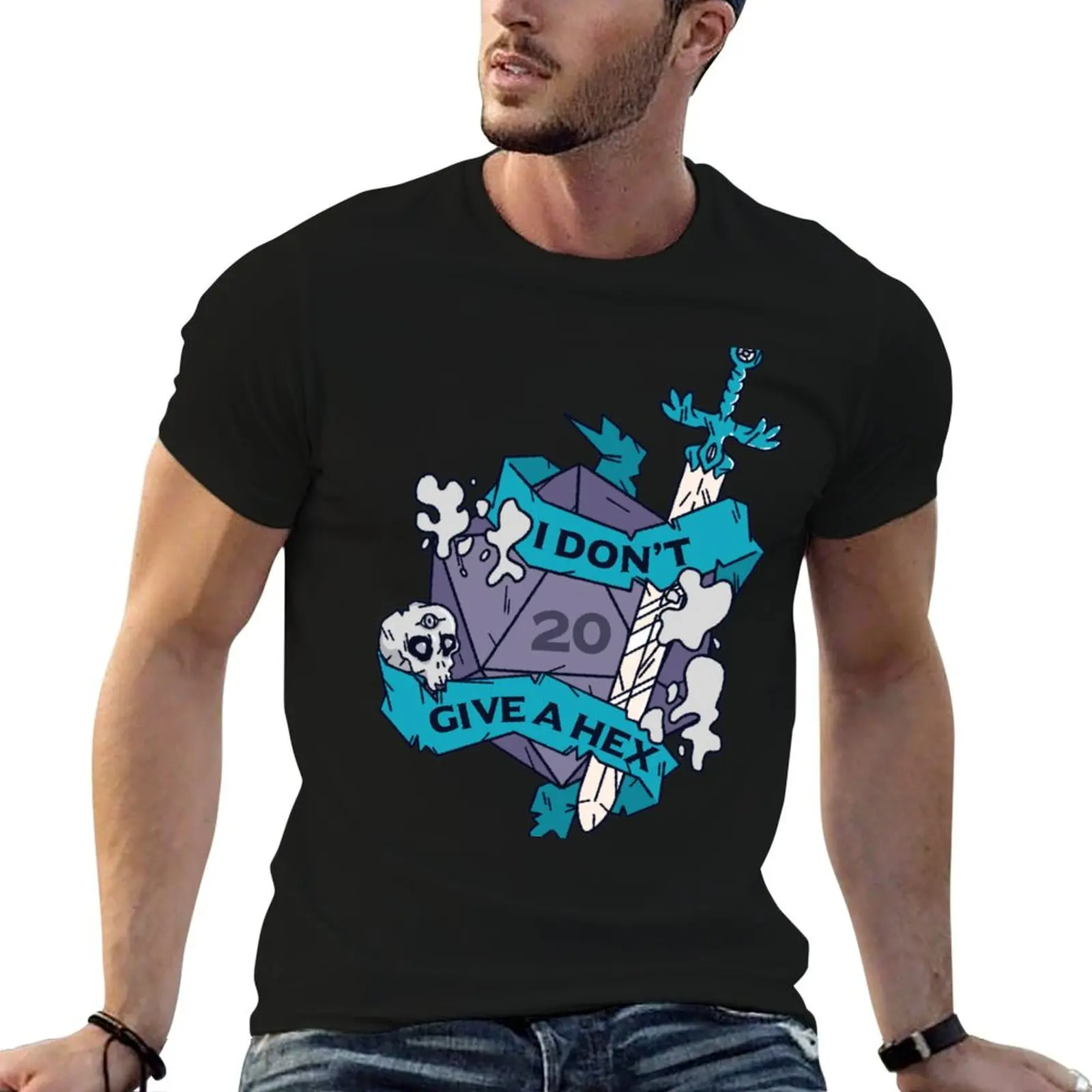 Tabletop RPG Warlock - I Don't Give A Hex T-Shirt Fashion Casual Short Sleeve T-Shirt