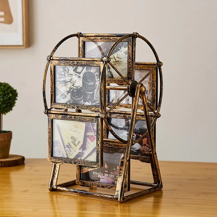 Creative Rotatable FerrisWheel PhotoFrame4-inch Photo FrameBirthday Gift Photo Display ShelfFor HomeRoomLiving RoomOffice Decor